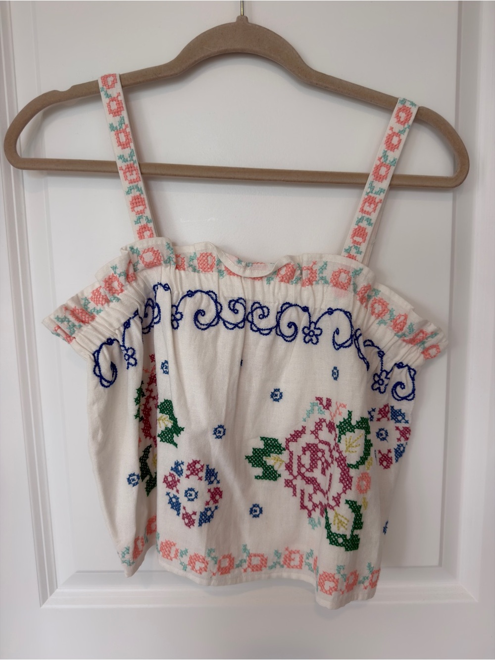 Sezane Luciana Andion Collab embroidered top nwt